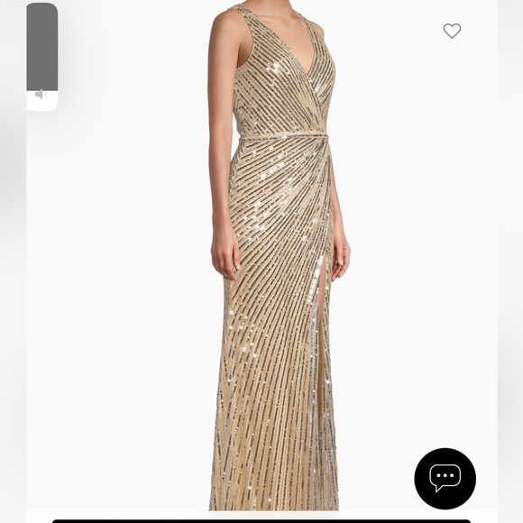 MAC DUGGAL gold sequined gown/ dress - Picture 2 of 5